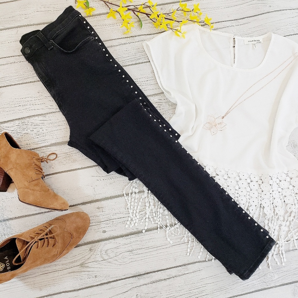 Rag & bone "dive" studded high rise skinny size 30